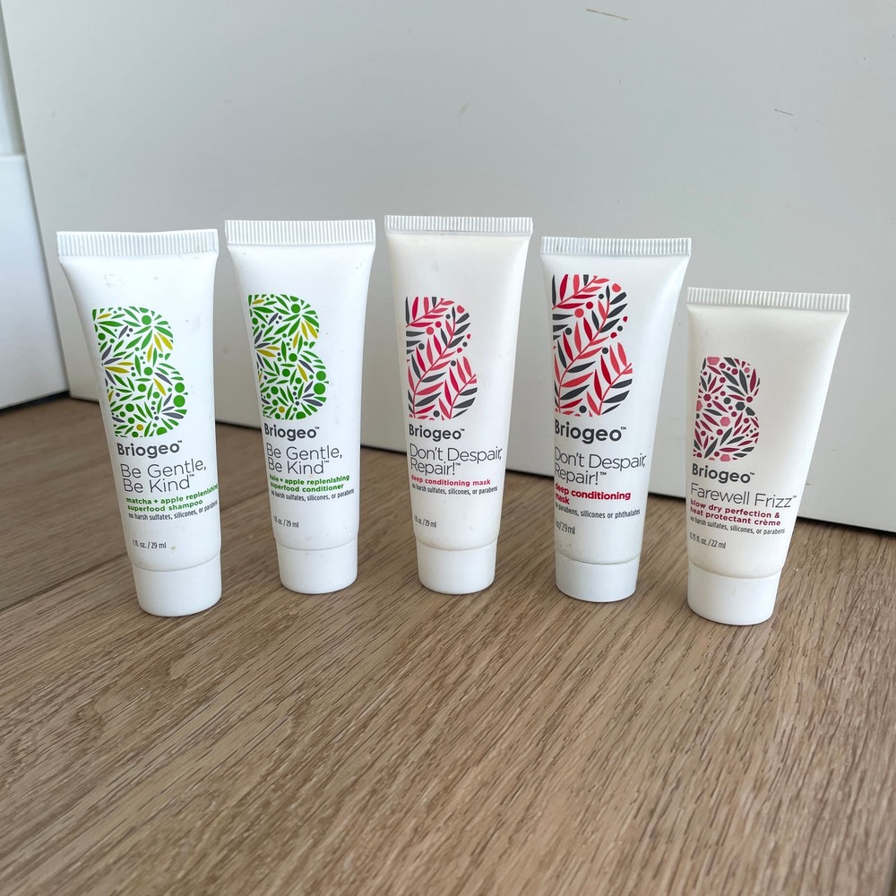 Briogeo [ Set of 5 ] Travel Mini Hair Shampoo / Conditioner / Blow Dry Cream Set